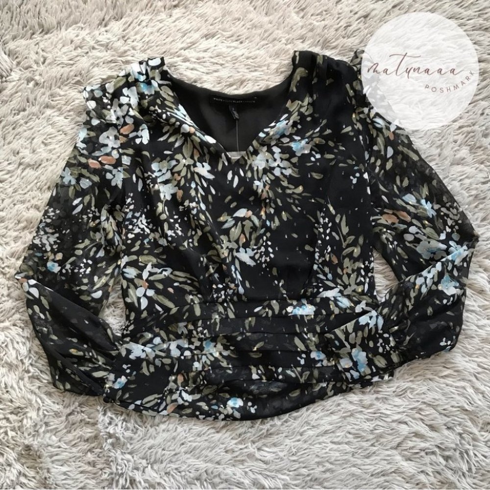White House Black Market Long Sleeve Blouse